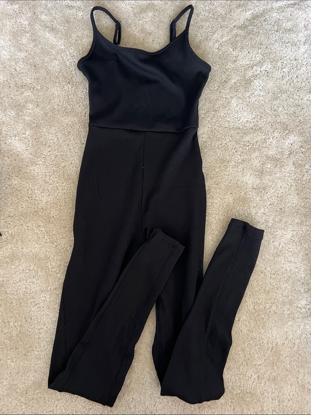 wild fable Black Ribbed Strap Jumpsuit